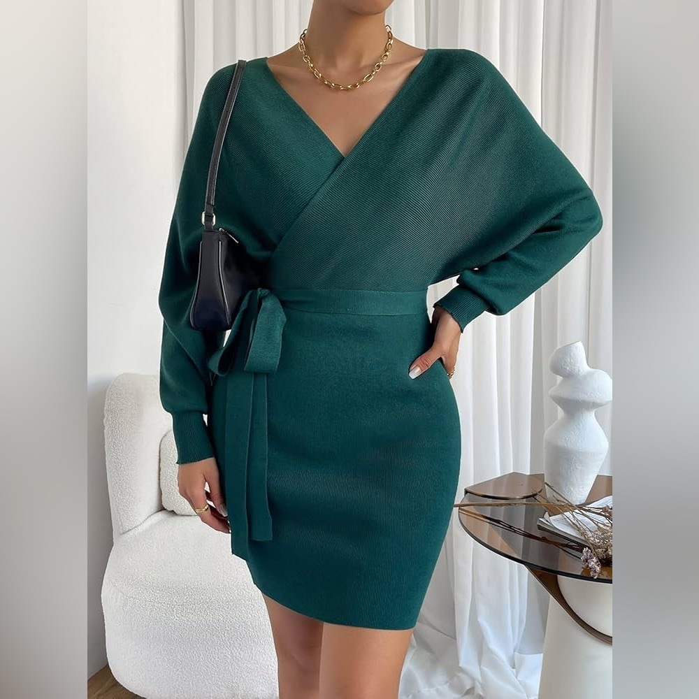 NWT surplice sweater dress S